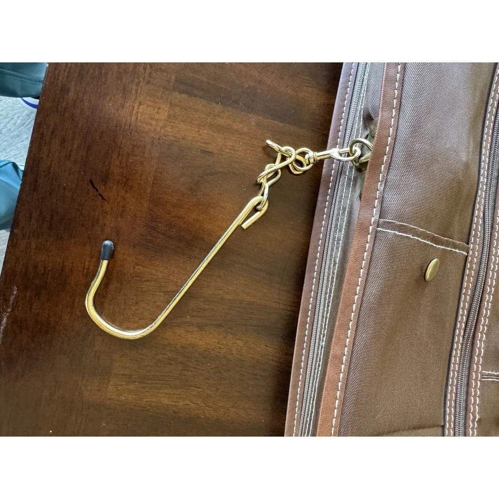 Vintage Executive Travelers Garment Bag‎ Tan Faux Leather Suit Bag (008)